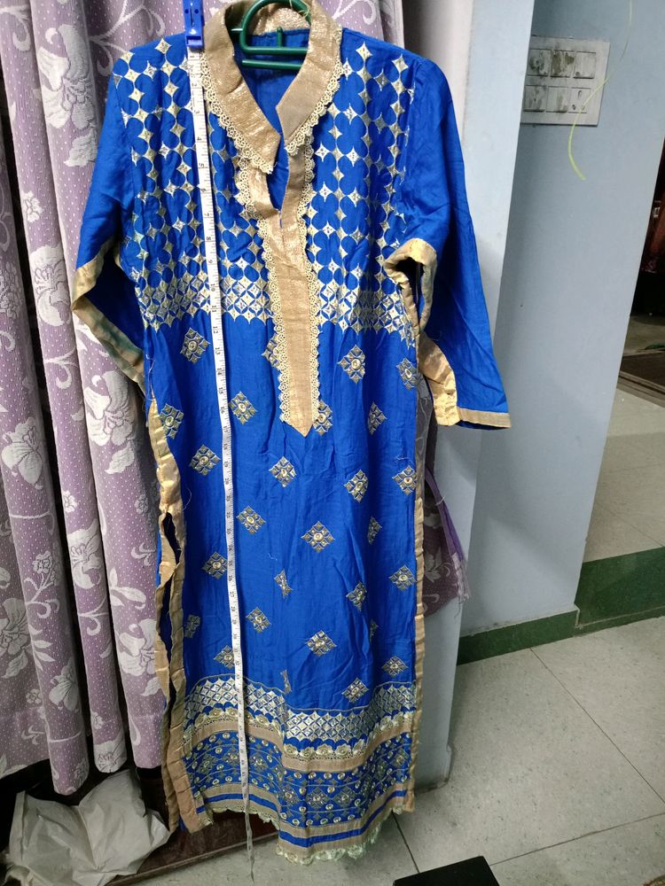 Royal Blue Embroidery Kurti