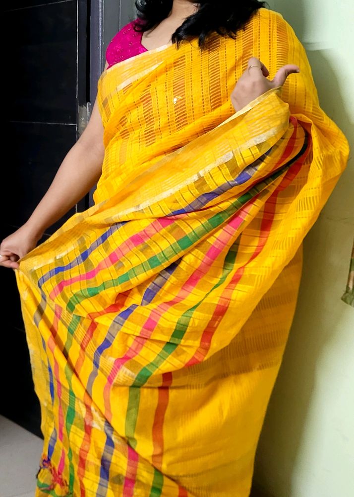 Gorgeous Yellow Saree Perfect For Haldi Event.