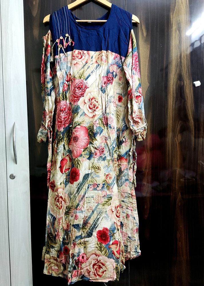 Floral Cold Shoulder Kurta