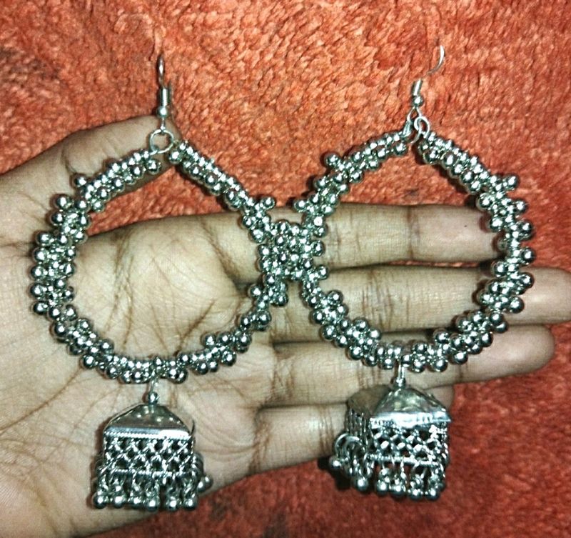 Stylish Silver Jhumki