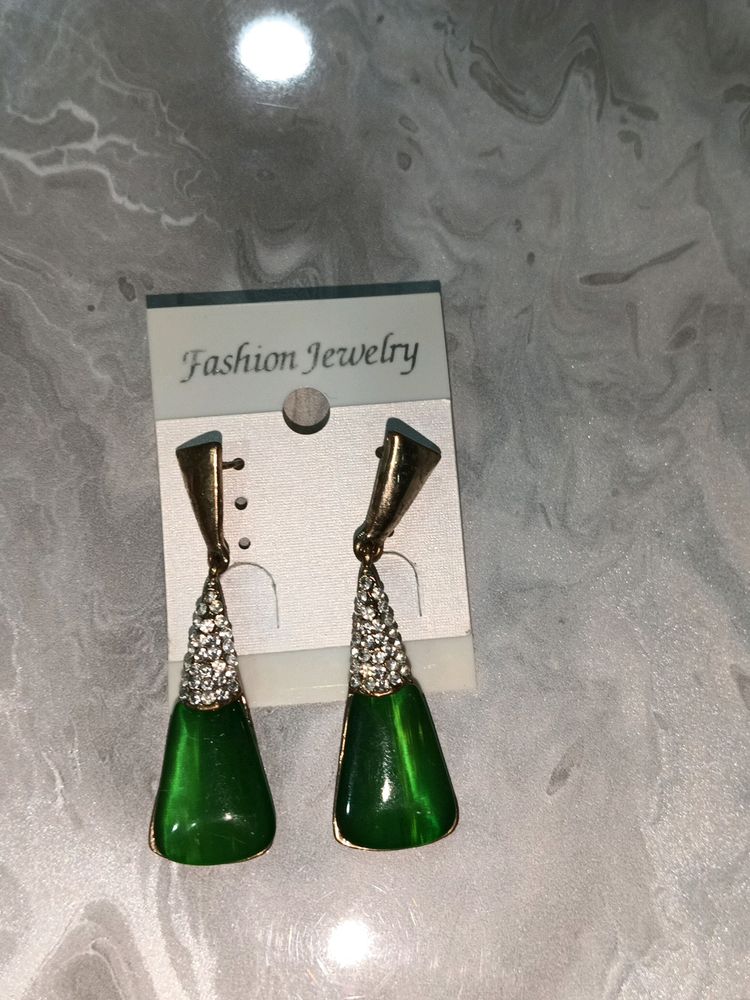 Green Stone Earrings