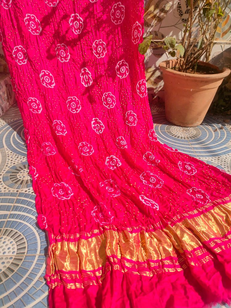 Pure Gaji Silk Fancy Rai Bandhej Dupatta