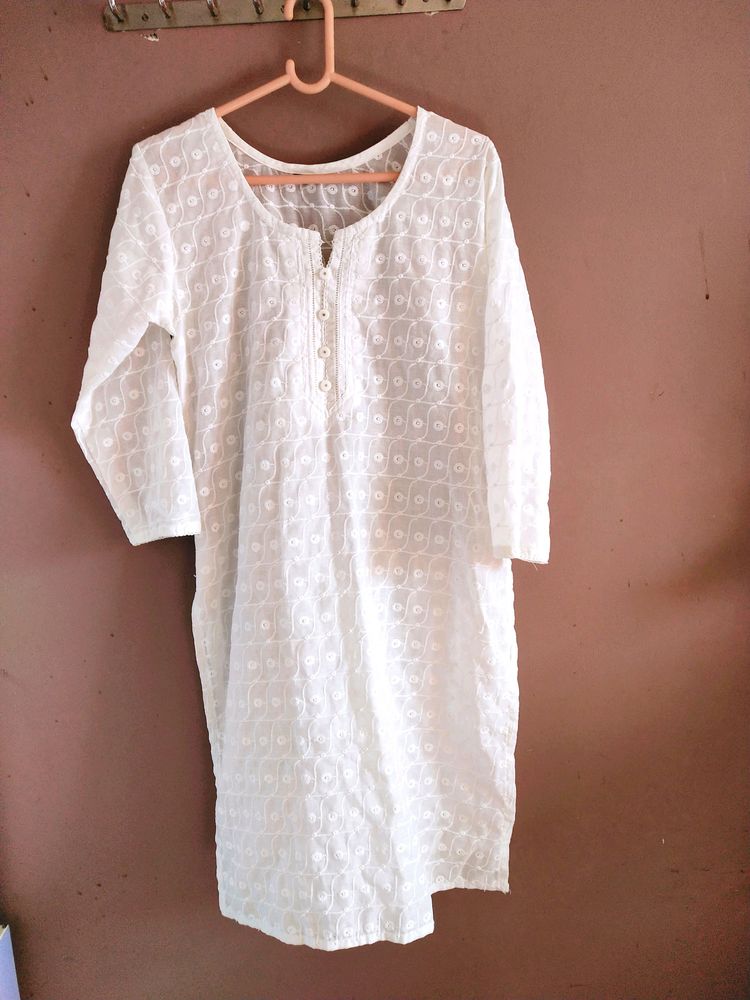 White Chikankari Kurta