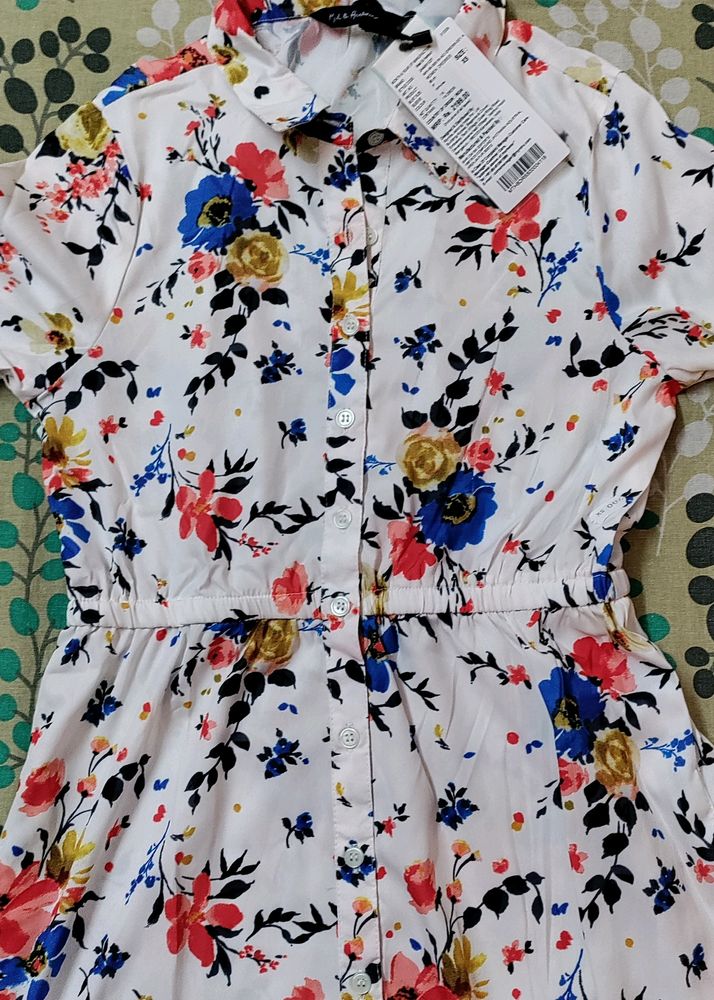 Mast And Harbour Women White Printed Shirt Dress