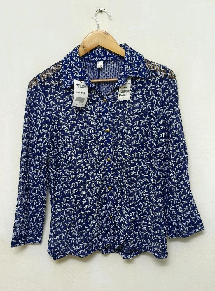 Trendy New Blue And White Top For Women