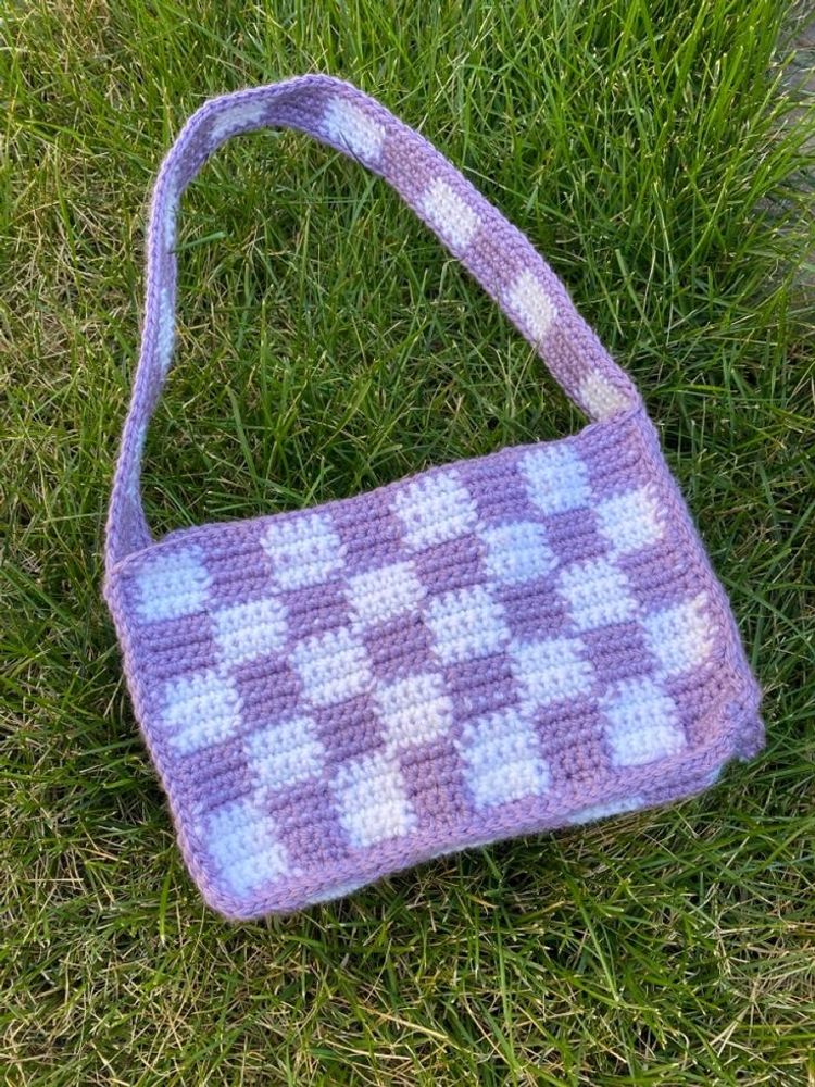 Handmade Checked Crochet Baguette