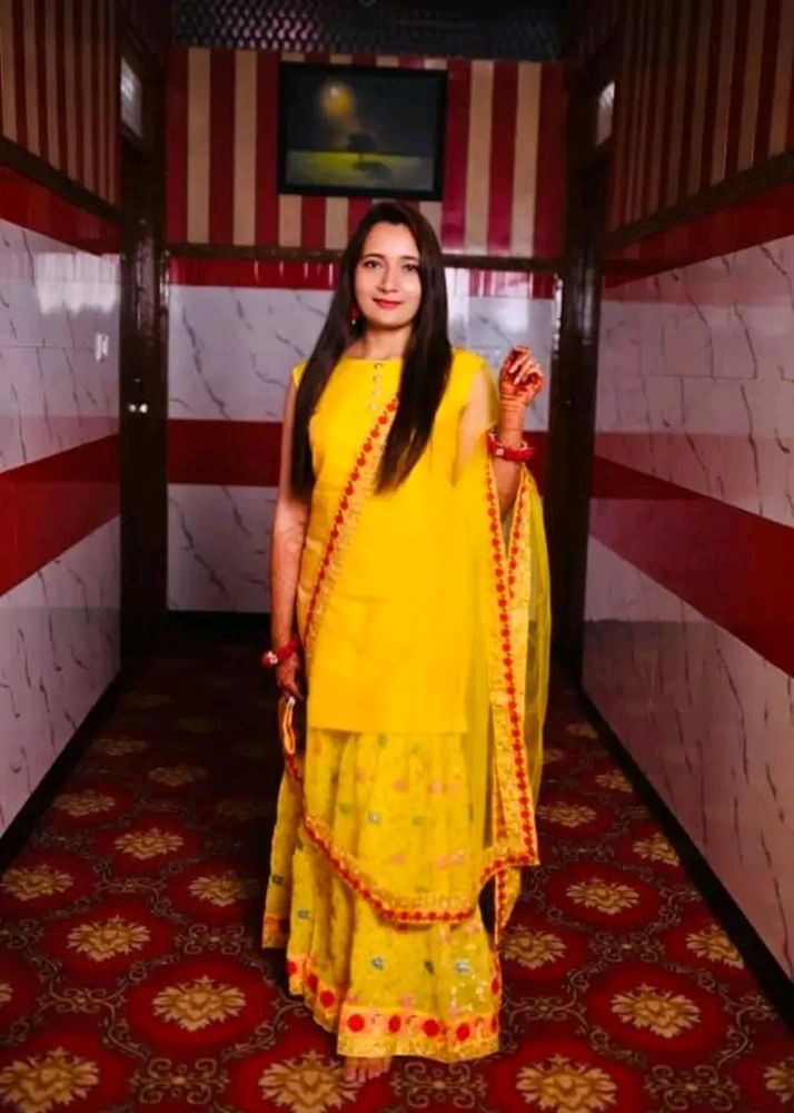 Yellow Sharara Suit Set