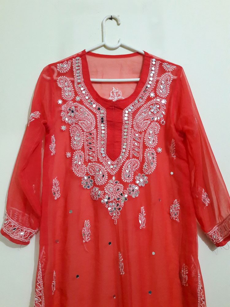 Beautiful Mirror Work Kurti