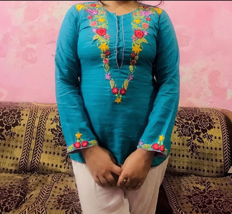 Short Kurti With Embroidery