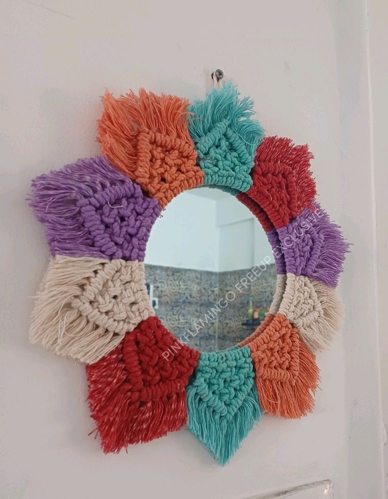 12 Inches Macrame Mirror