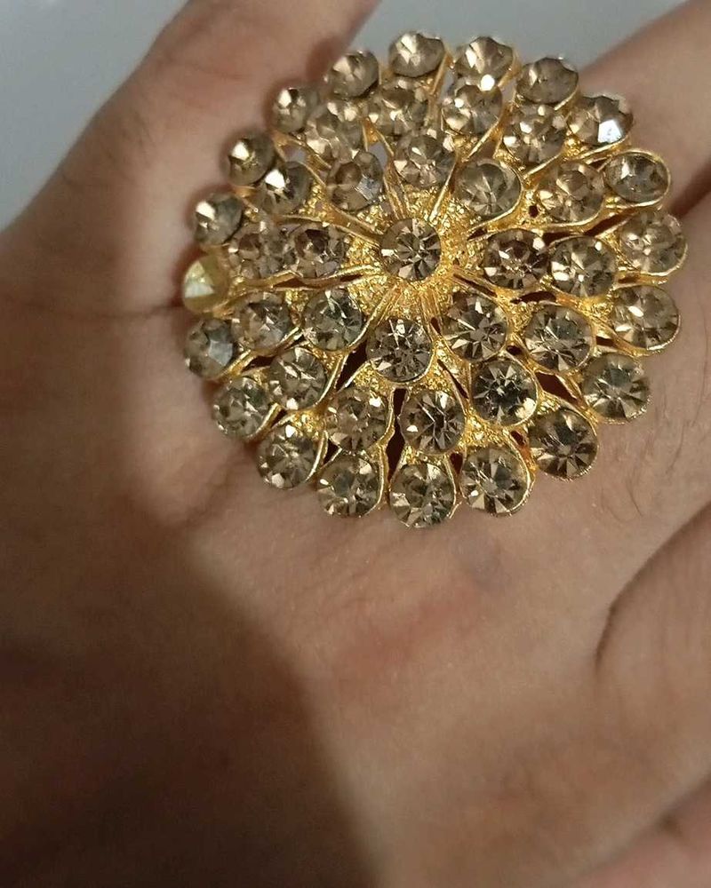 Golden Color Party Wear Ring