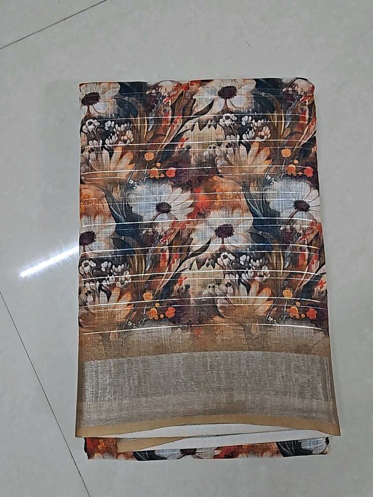 Linen Cotton With Floral Design