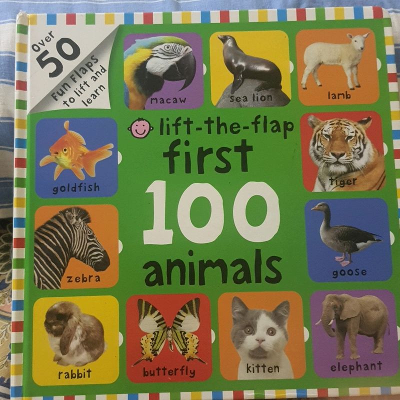 🔥🔥Lift the flap first 100 animals by Priddy books Board book