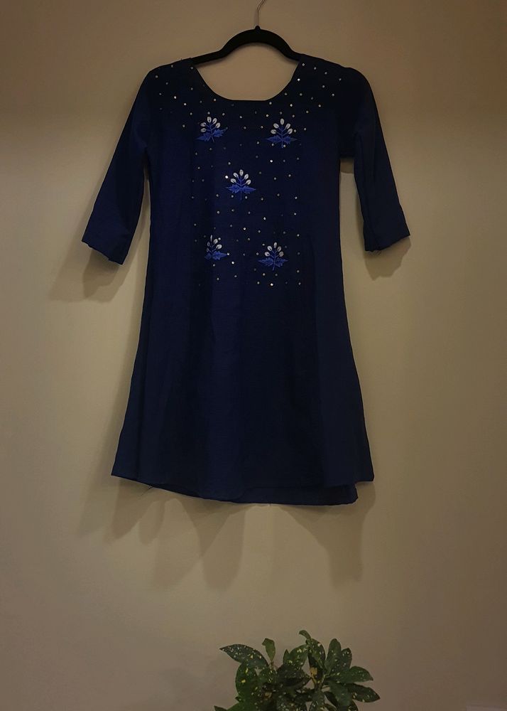 Blue Embroidered Tunic