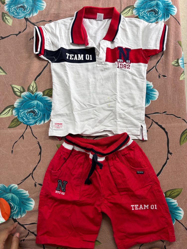 4 Pcs Set Of Tshirt And Shorts