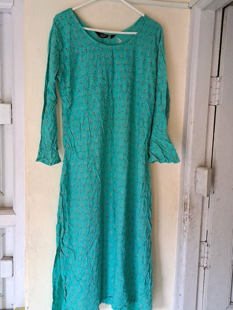 C Green Kurti- It's Not Blue As In Pic