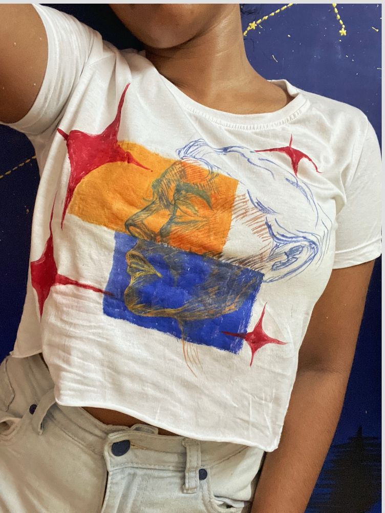 Hand Painted Pinteresty Crop Top