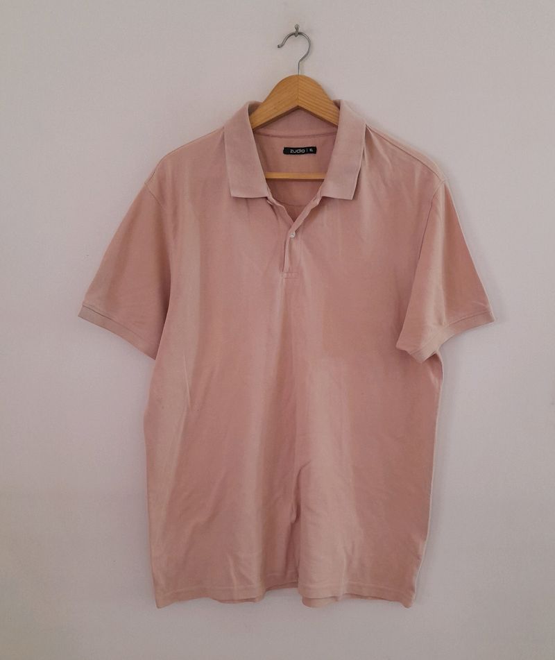 Zudio Pink Collar T-Shirt (Men's)