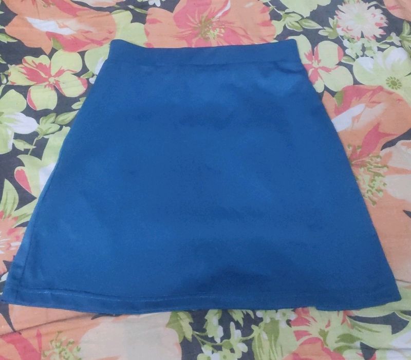 Teal Blue Mini Skirt