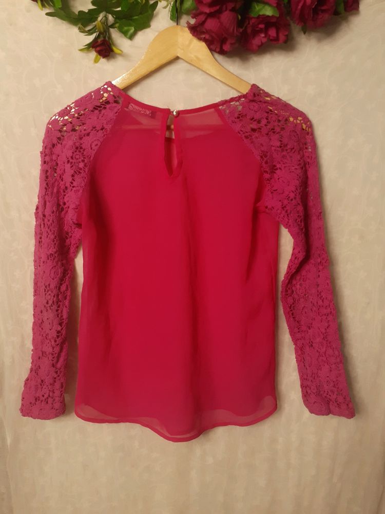 Top With Crochet Sleeves