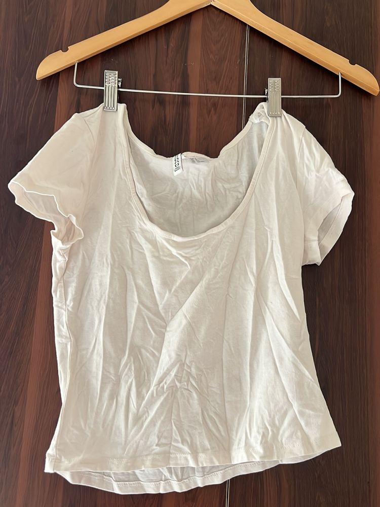 H&M Divided White Crop Top