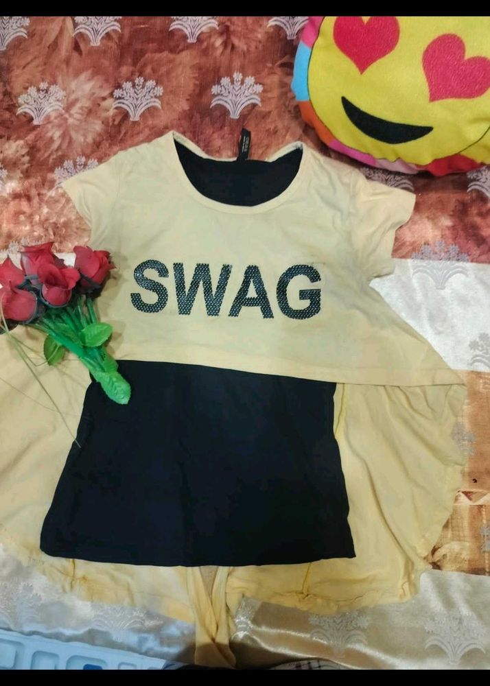 Yellow-black Butterfly Swag Top