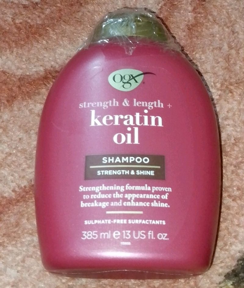 Ogx Strength & Length+ Keratin Oil Shampoo,385ml