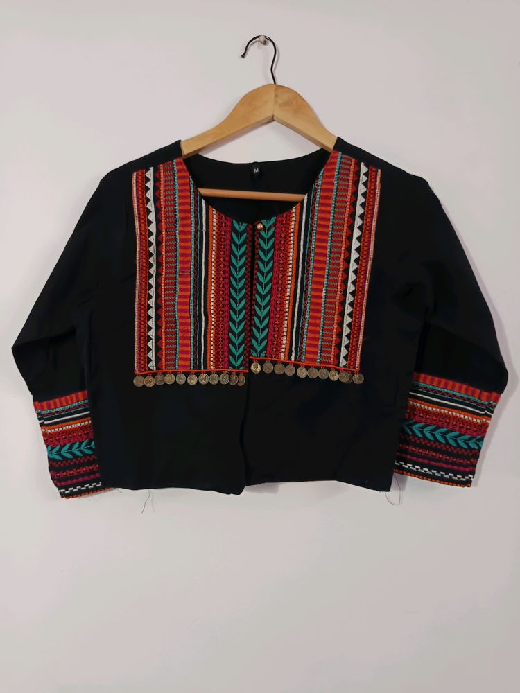 Embroided Crop Jacket