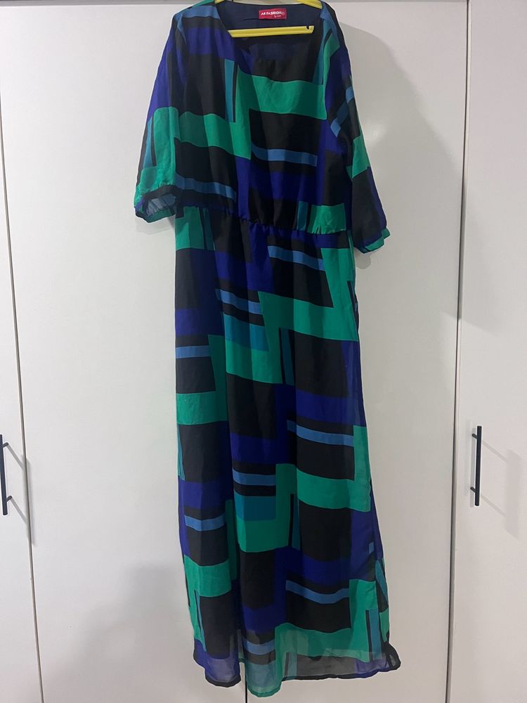 Abstract Print Gown In Good Condition