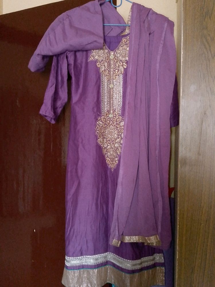 Purple kurta set