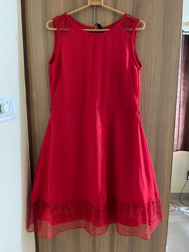 Lace red frock