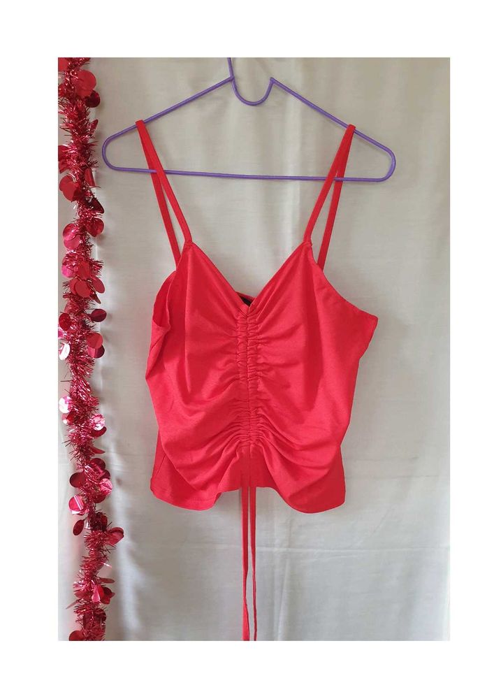 Red Drawstring Top