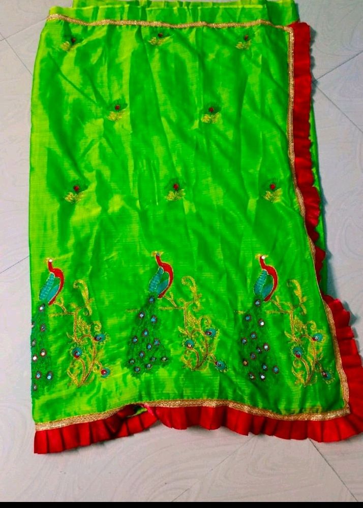 Beautiful Peacock 🦚 Embroidery Design Saree