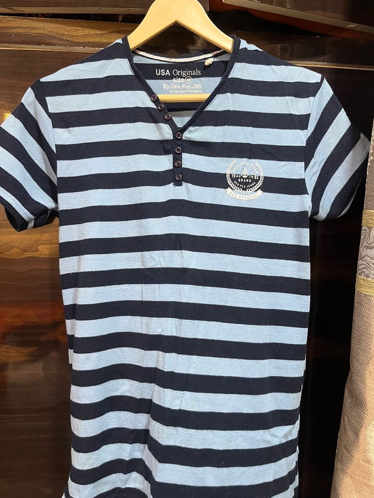 Blue and Black Stripes tshirt