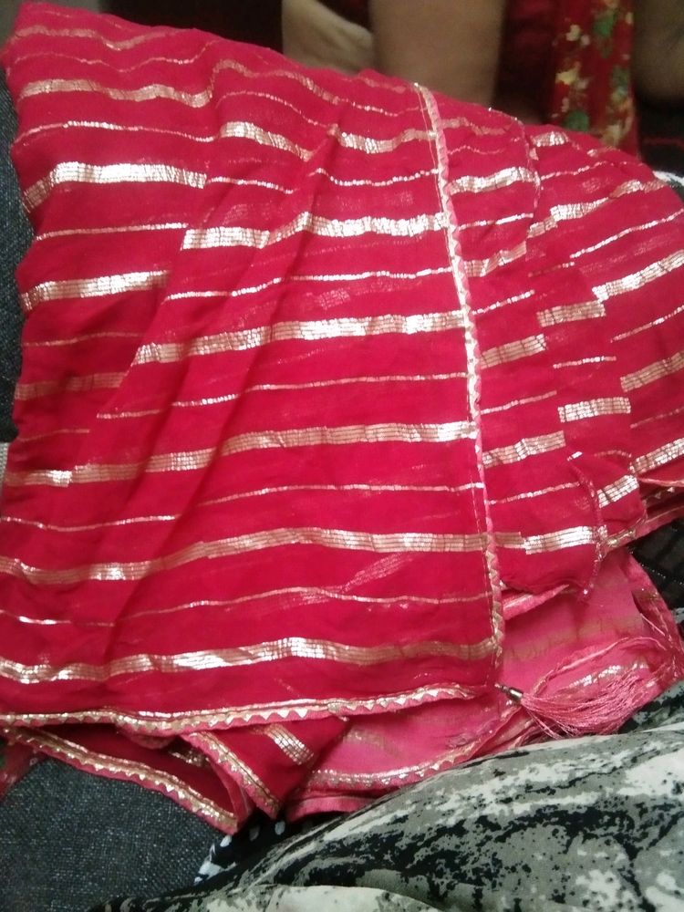 Magenta Pink And Red Saree