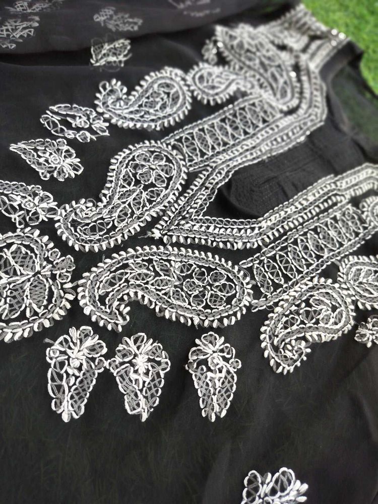 Black Chikankari Kurti