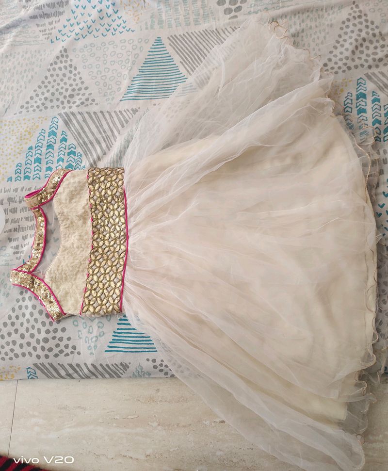 Net Frock Cream Color Good Condition Size Is 16 Fo