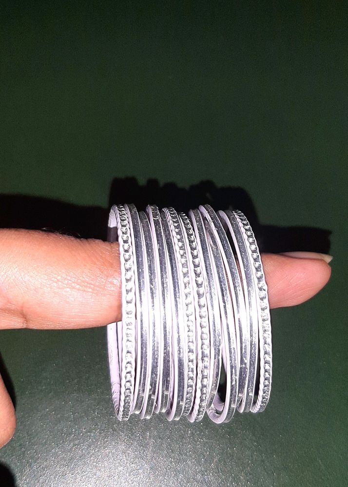 Bangles For Children ( Silver , Pack Of 12)