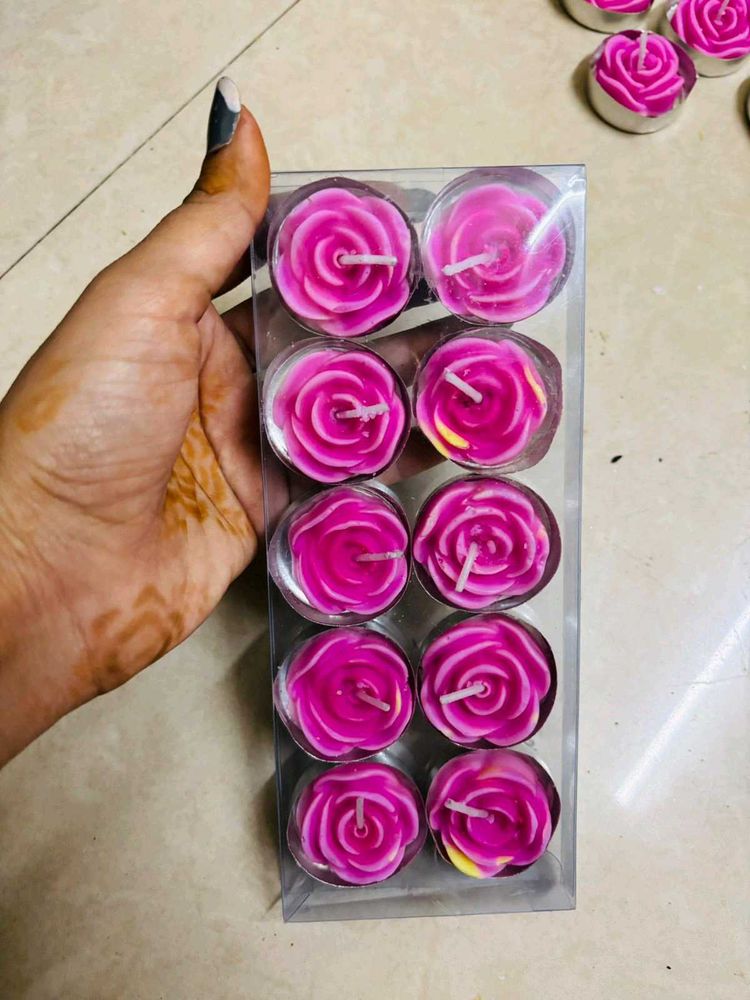 Rose tlight Candles For Diwali Pack Of 10