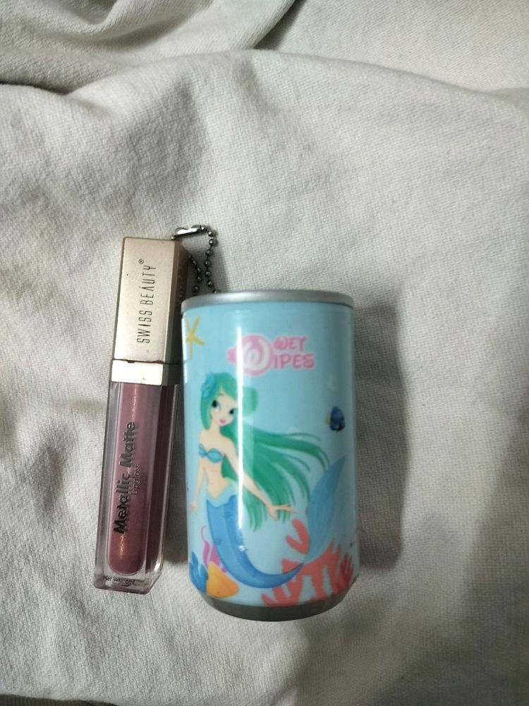 Unicorn Wipes And Swiss Beauty Lipstick