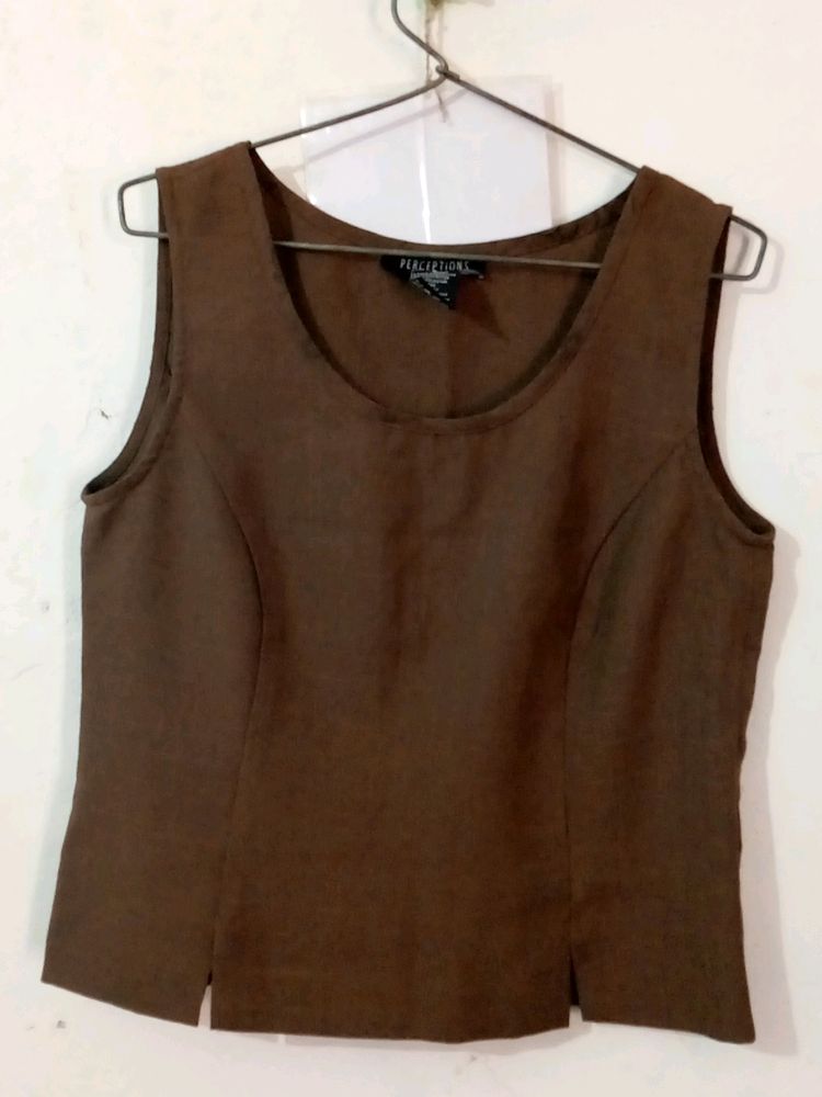 Brown Polyester Top