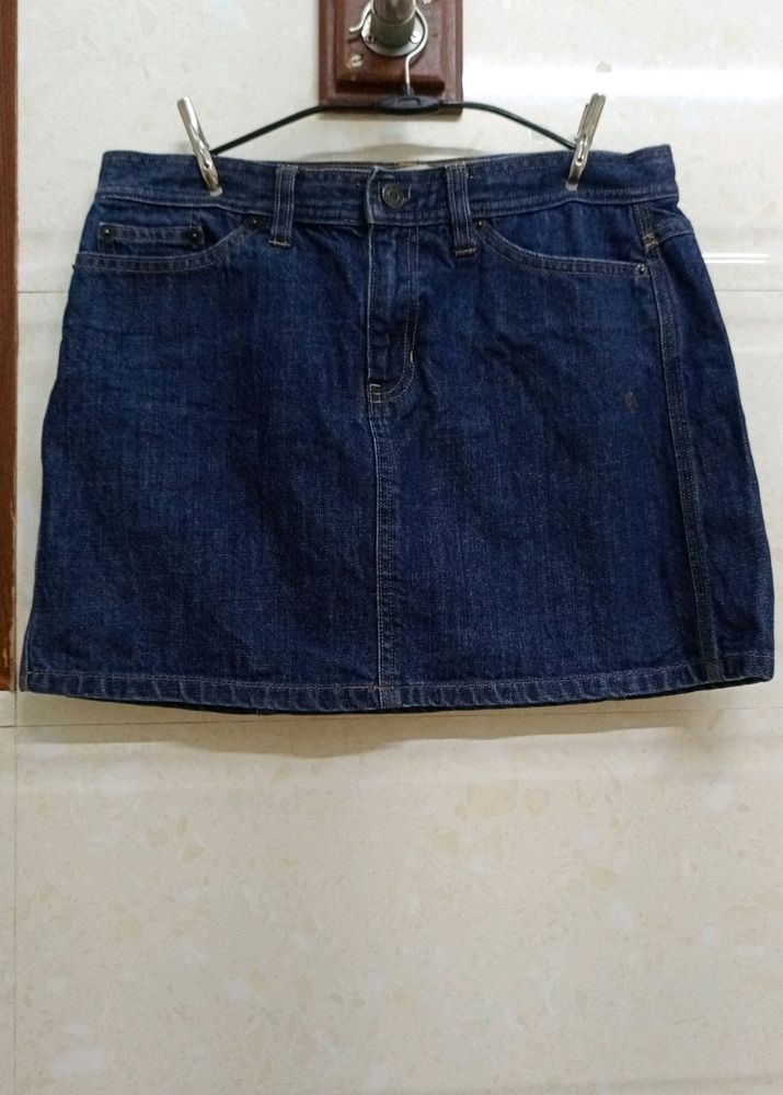 Nevy Blue Beautiful Denim Skirt For Women's