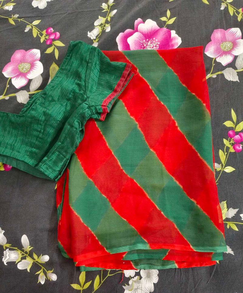 Lehriya Saree With Blouse