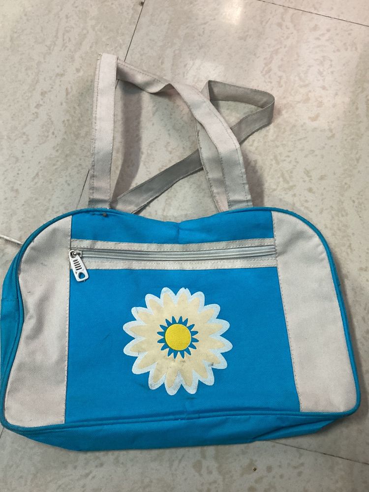 Blue White Floral Bag