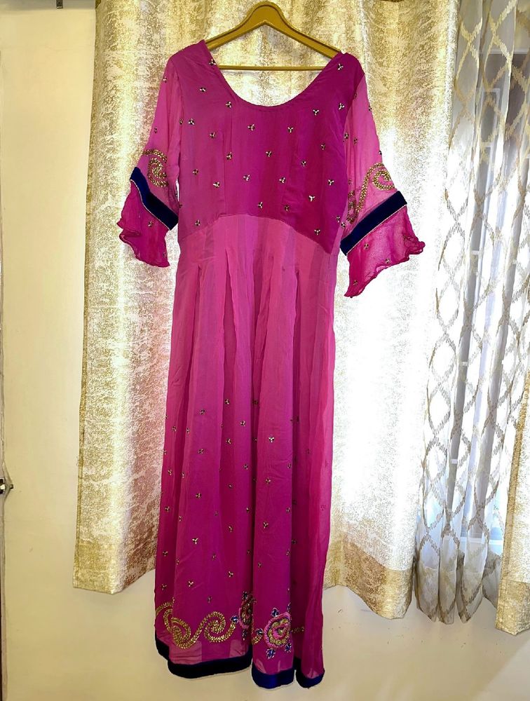 Pinkish Purple Ethnic Gown