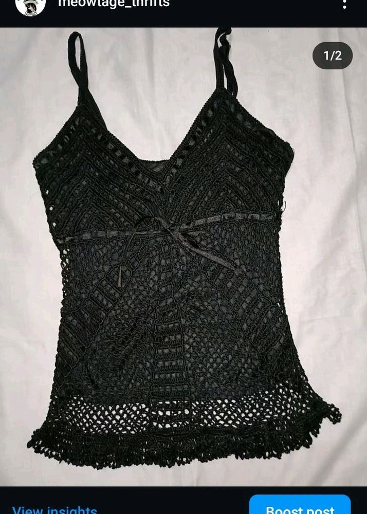 Gothic Black Camisole Top