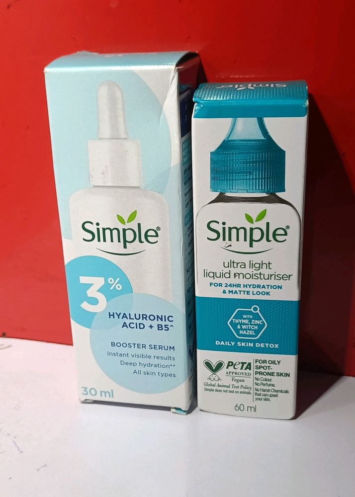 Simple Combo Of Hyaluronic Serum & Moisturizer