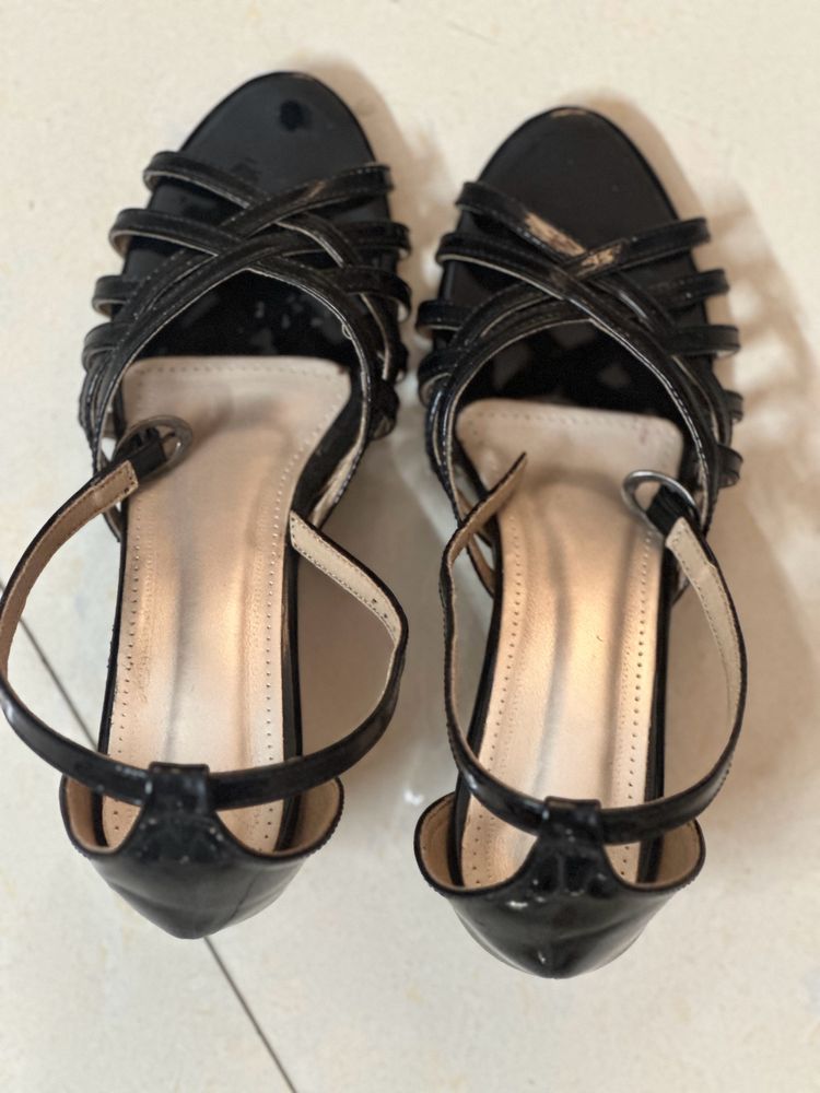 Black Summer Heel Sandals