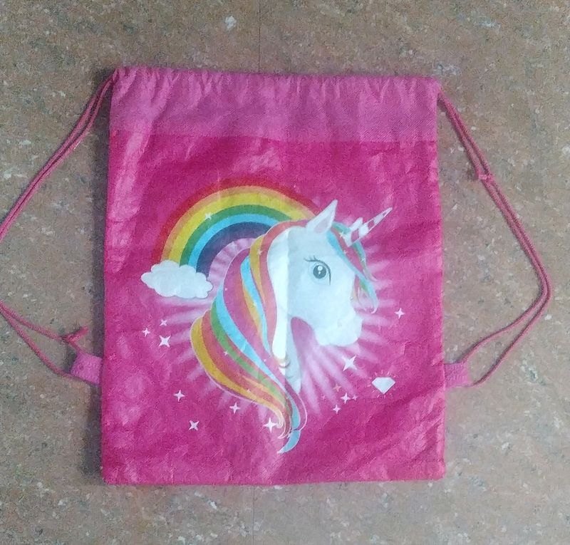 Pink Unicorn Drawstring Backpack