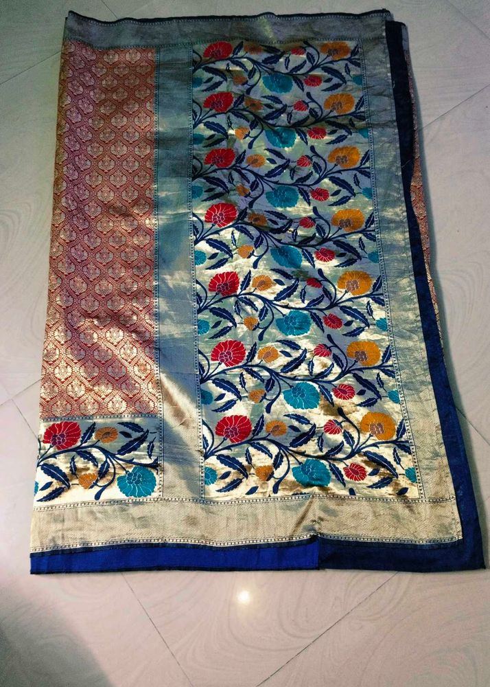 Beautiful multi colour banarasi silk saree